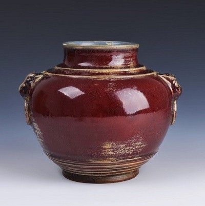 钧瓷瑞兽衔环罐