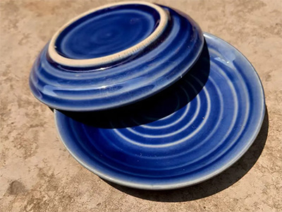 磁州邯郸陶瓷|霁蓝釉小碟