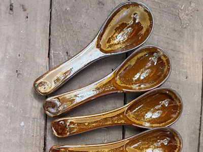 邯郸磁州窑陶瓷|黄金釉勺子