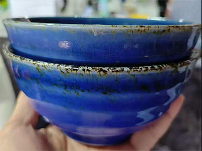 磁州窑粗瓷|蓝釉螺纹碗