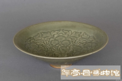 博物馆陶瓷|耀州窑青釉刻花牡丹纹碗